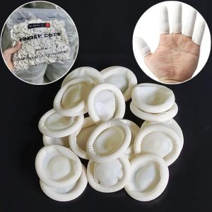 Bao Ngón Tay Cao Su Trắng Có Đai Chống Tĩnh Điện Finger Cots