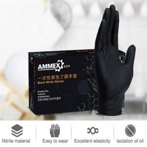 Găng Tay Cao Su Đen Nitrile Ammex (50 Cặp/Hộp)