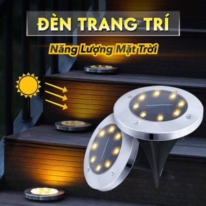 Đèn LED Năng Lượng Mặt Trời Cắm Bãi Cỏ, Sân Vườn Bằng Thép Không Gỉ